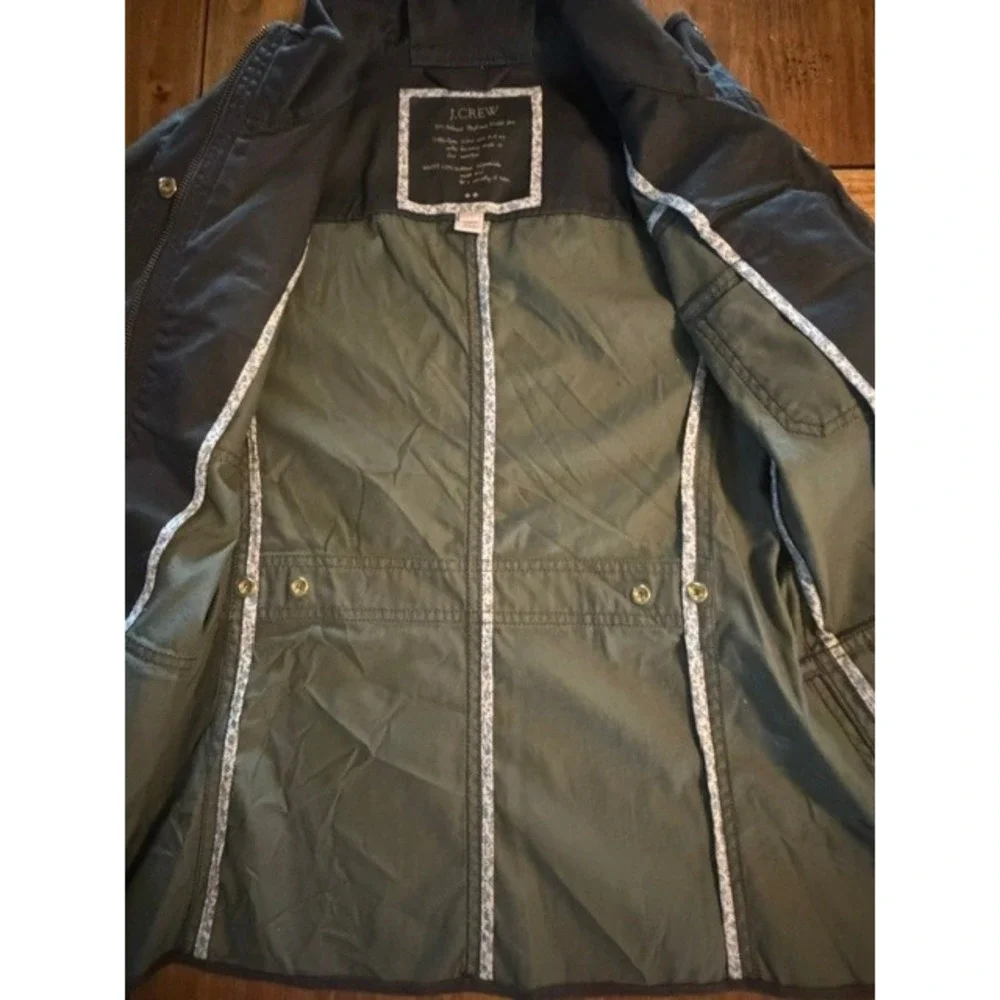 J.Crew Relaxed Boyfriend Field Jacket Olive Green Utility Coat XS